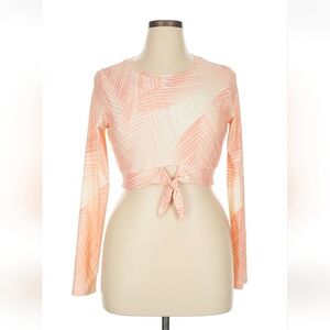 CALIA by Carrie Underwood Peach Leaf Print Crop Top